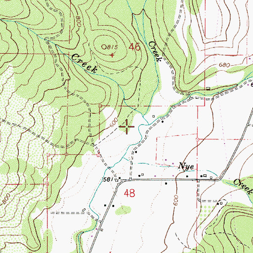 Topographic Map of Rock Creek, OR