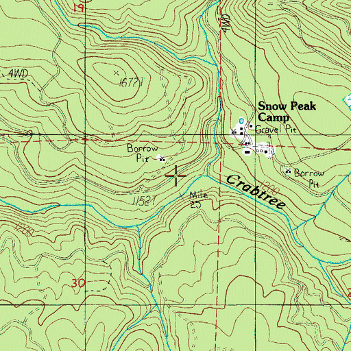 Topographic Map of Rock Creek, OR