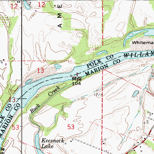 Topographic Map of Rock Creek, OR
