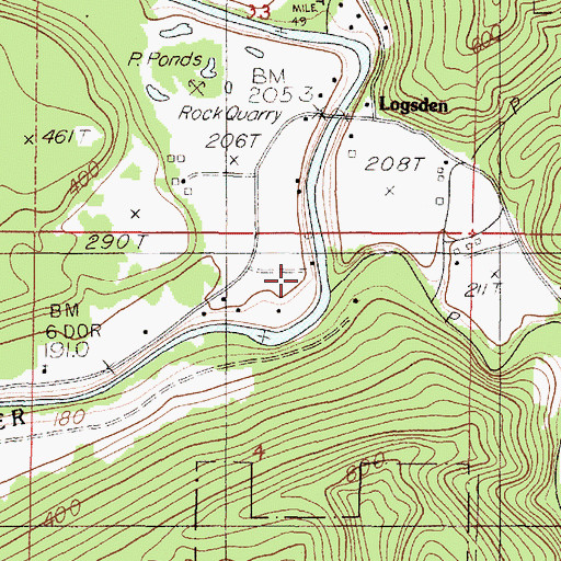 Topographic Map of Rock Creek, OR