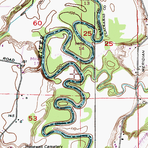 Topographic Map of Rock Creek, OR
