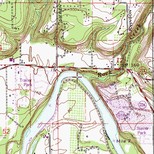 Topographic Map of Rock Creek, OR