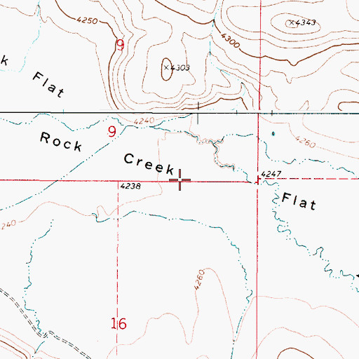 Topographic Map of Rock Creek Flat, OR