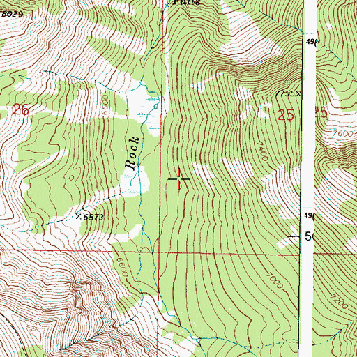Topographic Map of Rock Creek Lake Trail, OR
