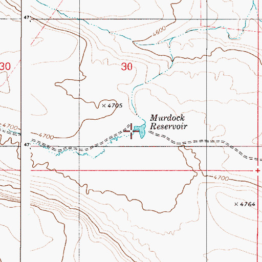 Topographic Map of Rock Creek Reservoir, OR