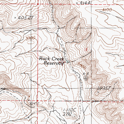 Topographic Map of Rock Creek Reservoir, OR