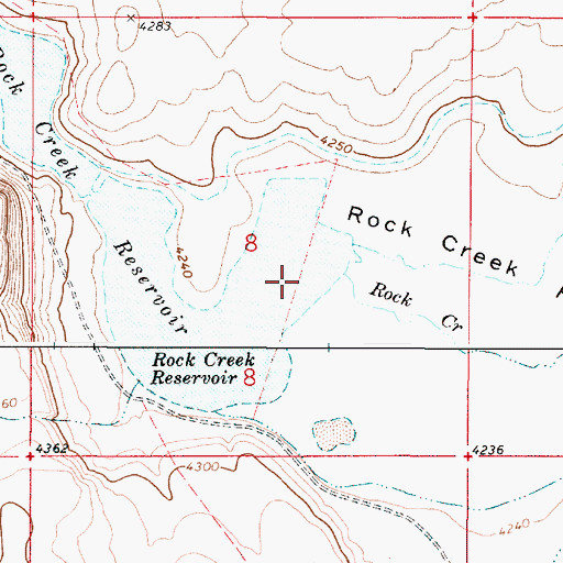 Topographic Map of Rock Creek Reservoir, OR