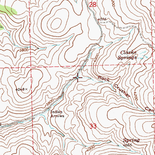 Topographic Map of Rock Crusher Canyon, OR