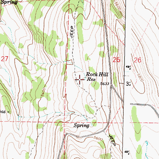 Topographic Map of Rock Hill Reservoir, OR