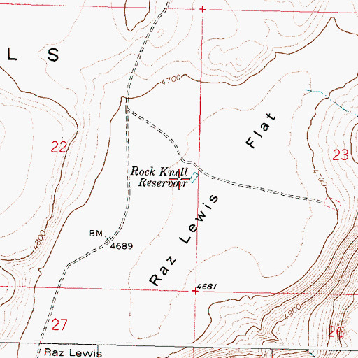 Topographic Map of Rock Knoll Reservoir, OR
