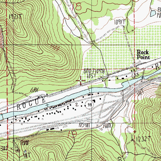 Topographic Map of Rock Point, OR