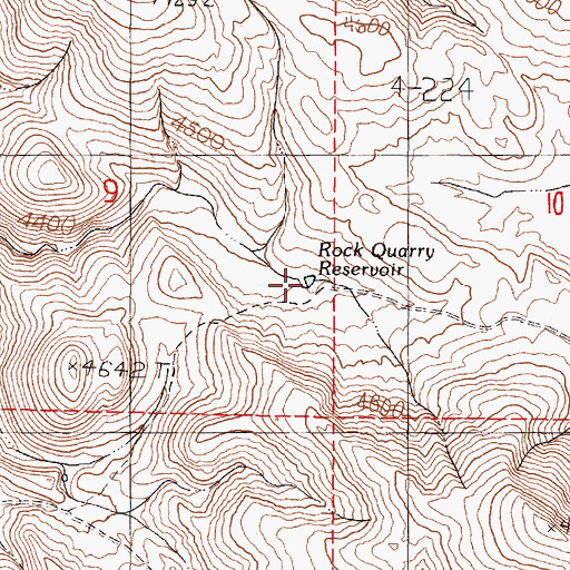 Topographic Map of Rock Quarry Reservoir, OR