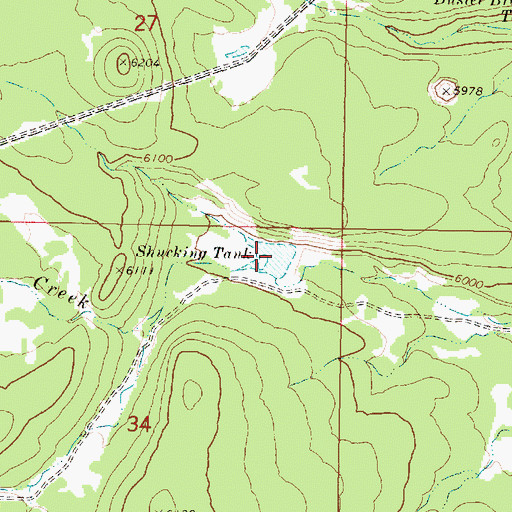 Topographic Map of Shucking Tank, AZ
