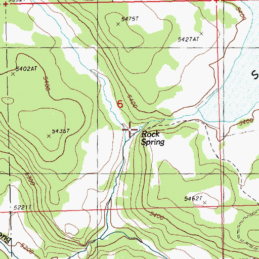 Topographic Map of Rock Spring, OR