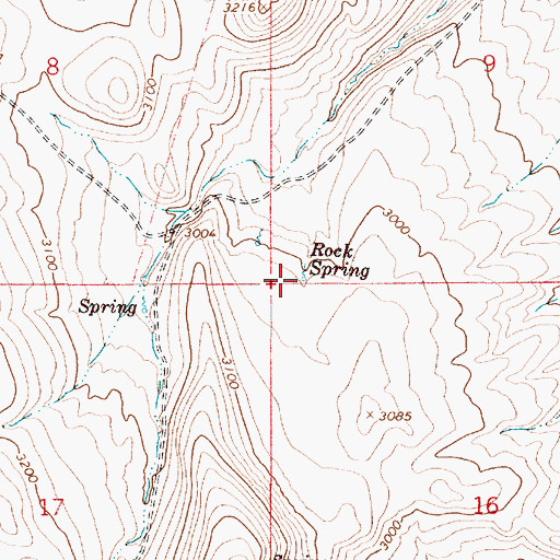 Topographic Map of Rock Spring, OR