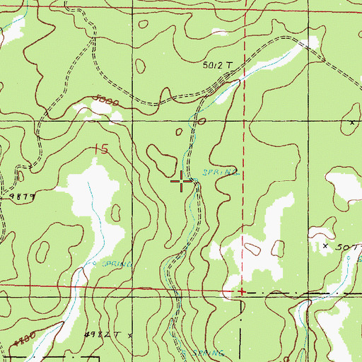 Topographic Map of Rock Spring, OR