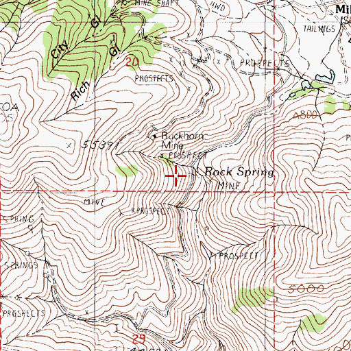 Topographic Map of Rock Spring, OR