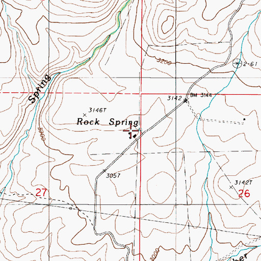Topographic Map of Rock Spring, OR