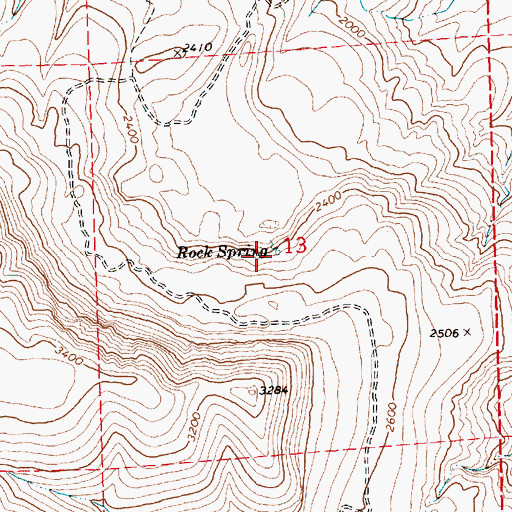 Topographic Map of Rock Spring, OR