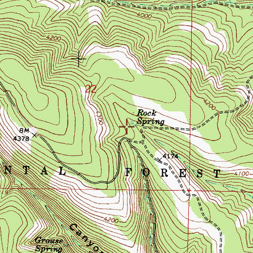 Topographic Map of Rock Spring, OR