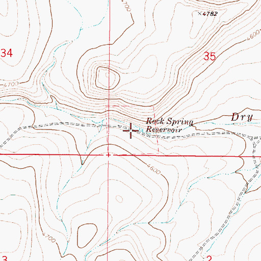 Topographic Map of Rock Spring Reservoir, OR