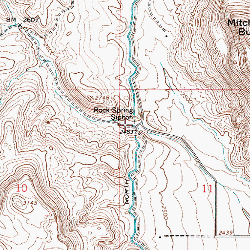 Topographic Map of Rock Spring Siphon, OR