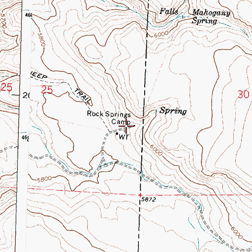 Topographic Map of Rock Springs Camp, OR