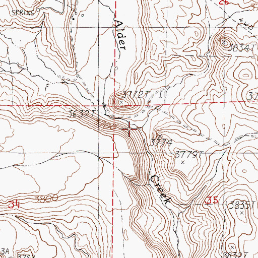 Topographic Map of Rockaby Creek, OR