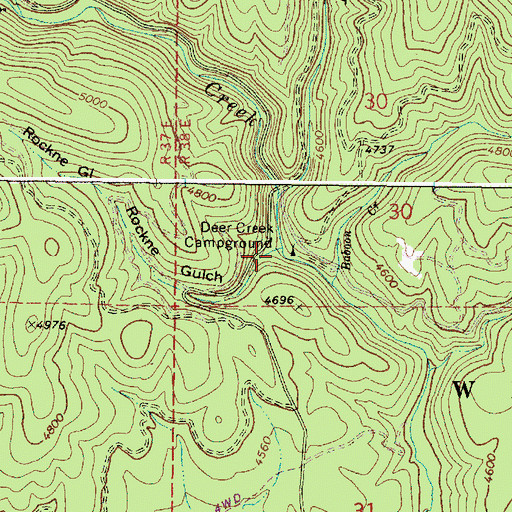 Topographic Map of Rockne Gulch, OR