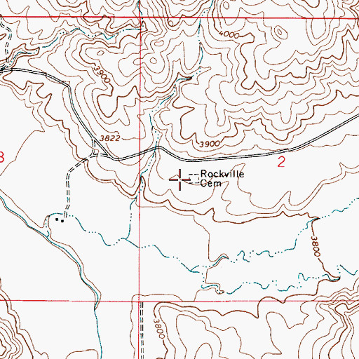 Topographic Map of Rockville Cemetery, OR