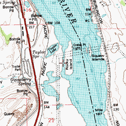 Topographic Map of Rocky Island, OR