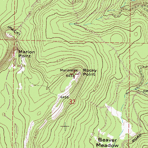 Topographic Map of Rocky Point, OR