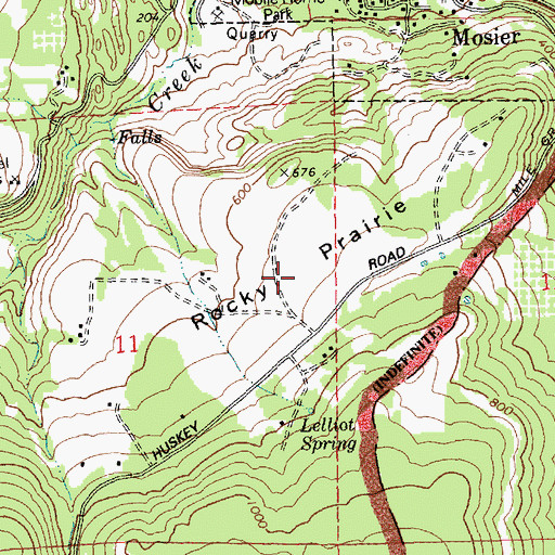 Topographic Map of Rocky Prairie, OR