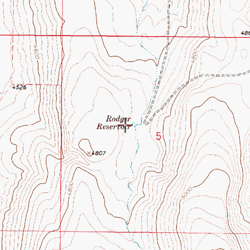 Topographic Map of Rodger Reservoir, OR
