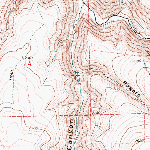 Topographic Map of Rogers Canyon, OR