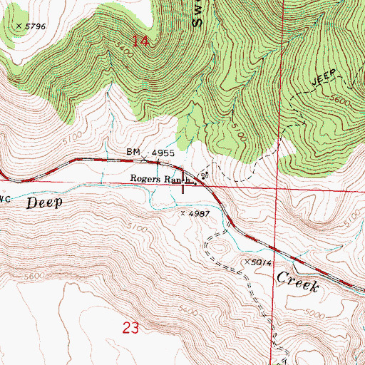 Topographic Map of Rogers Ranch, OR