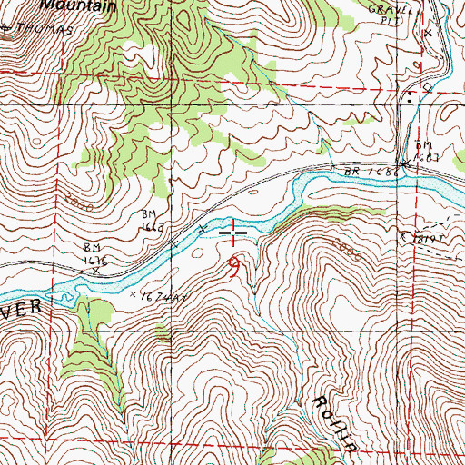 Topographic Map of Rollin Canyon, OR