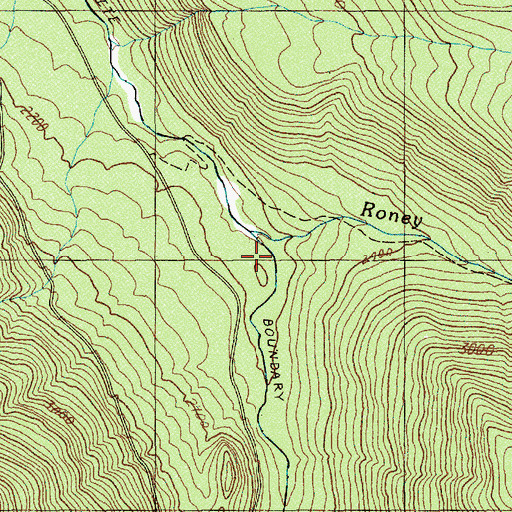 Topographic Map of Roney Creek, OR