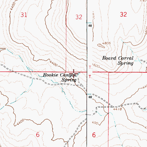 Topographic Map of Rookie Canyon Spring, OR