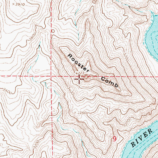Topographic Map of Rooster Comb, OR