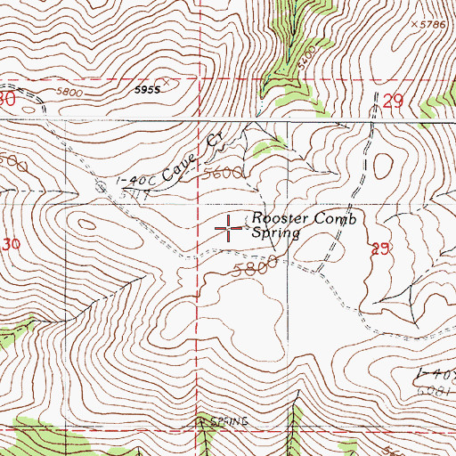 Topographic Map of Rooster Comb Spring, OR