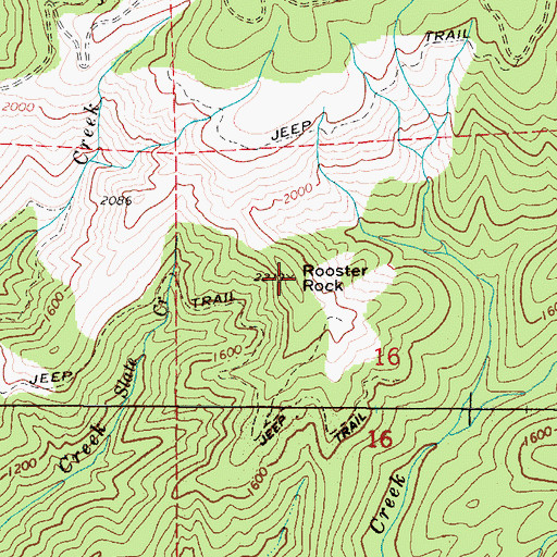Topographic Map of Rooster Rock, OR