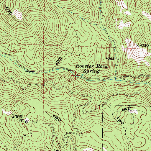 Topographic Map of Rooster Rock Spring, OR