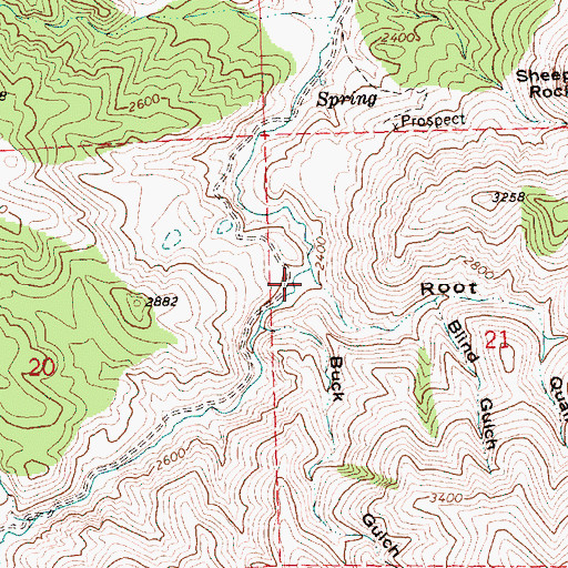 Topographic Map of Root Gulch, OR