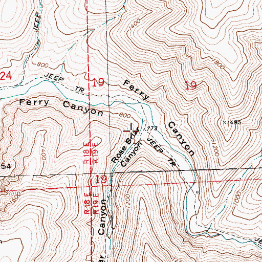 Topographic Map of Rose Briar Canyon, OR
