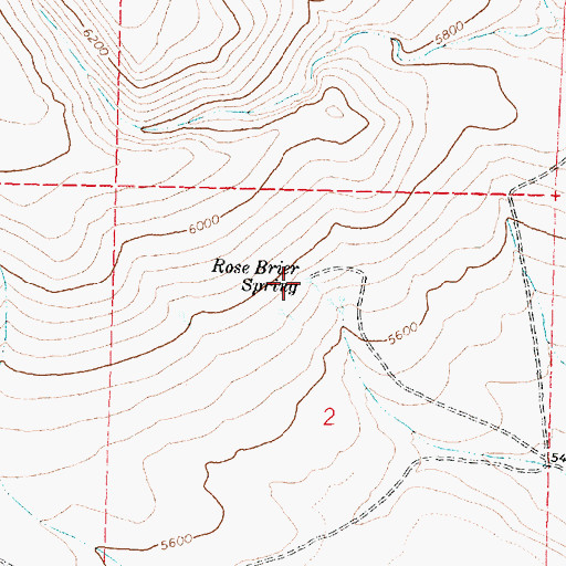 Topographic Map of Rose Brier Spring, OR