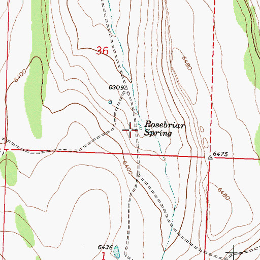 Topographic Map of Rosebriar Spring, OR