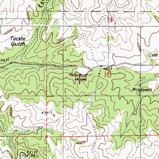 Topographic Map of Rosebud Mine, OR