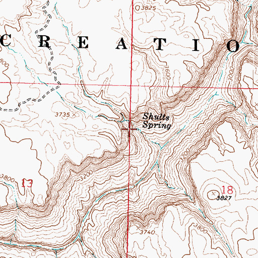 Topographic Map of Shults Spring, AZ