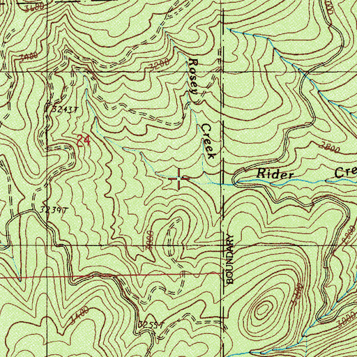 Topographic Map of Rosey Creek, OR
